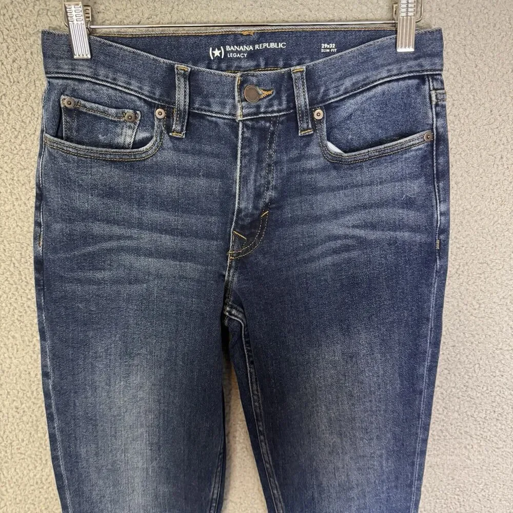 Banana Republic Legacy Jeans Mens 29x31 Blue Denim Straight‎ Leg Slim Fit